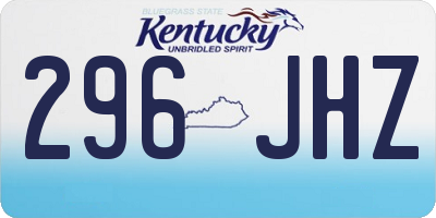KY license plate 296JHZ
