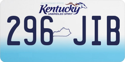 KY license plate 296JIB