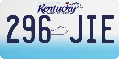 KY license plate 296JIE