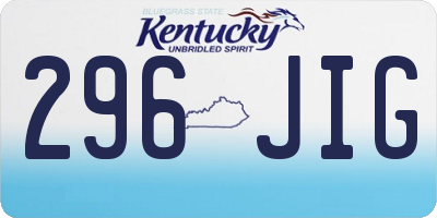 KY license plate 296JIG