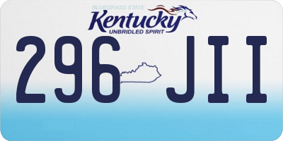 KY license plate 296JII