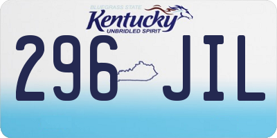 KY license plate 296JIL