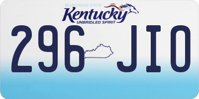 KY license plate 296JIO