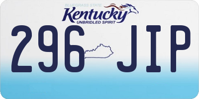 KY license plate 296JIP