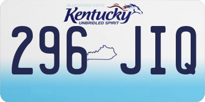 KY license plate 296JIQ