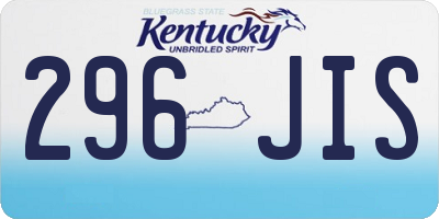 KY license plate 296JIS