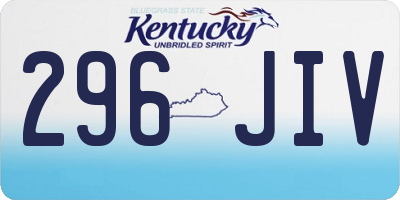 KY license plate 296JIV