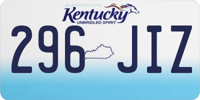 KY license plate 296JIZ