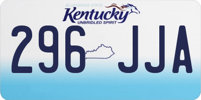 KY license plate 296JJA