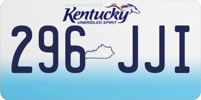 KY license plate 296JJI