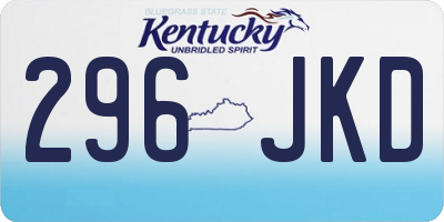KY license plate 296JKD