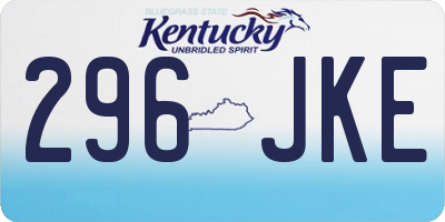 KY license plate 296JKE