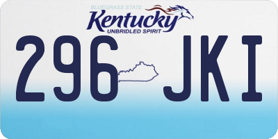 KY license plate 296JKI
