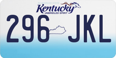KY license plate 296JKL