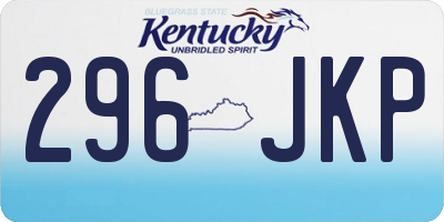 KY license plate 296JKP