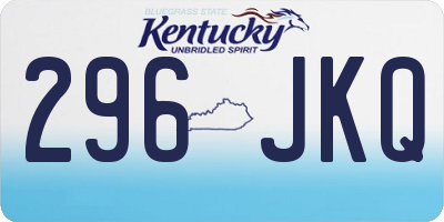 KY license plate 296JKQ