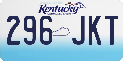 KY license plate 296JKT