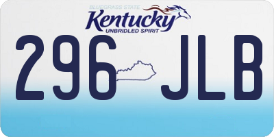 KY license plate 296JLB