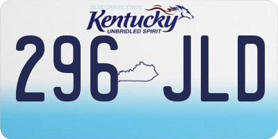 KY license plate 296JLD