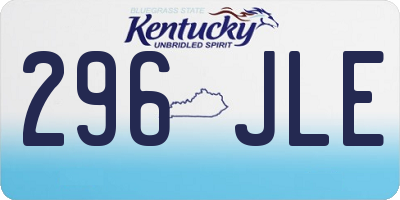 KY license plate 296JLE