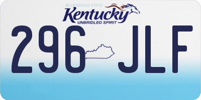 KY license plate 296JLF