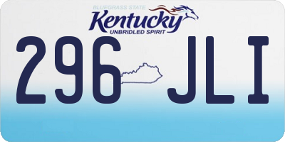 KY license plate 296JLI