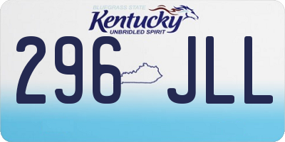 KY license plate 296JLL