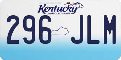KY license plate 296JLM