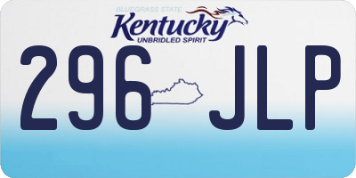 KY license plate 296JLP