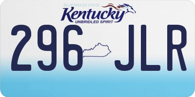 KY license plate 296JLR