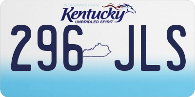 KY license plate 296JLS