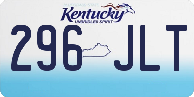 KY license plate 296JLT