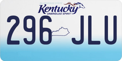 KY license plate 296JLU