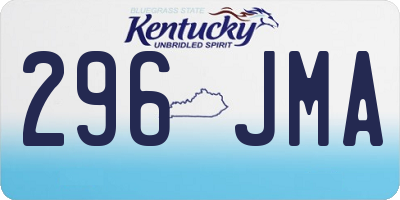KY license plate 296JMA