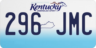 KY license plate 296JMC