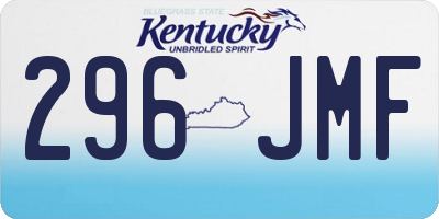 KY license plate 296JMF
