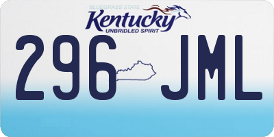 KY license plate 296JML