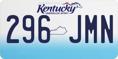 KY license plate 296JMN