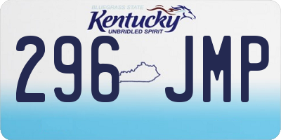 KY license plate 296JMP