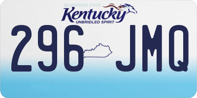 KY license plate 296JMQ