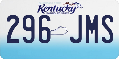 KY license plate 296JMS