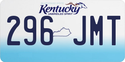 KY license plate 296JMT