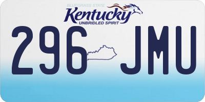 KY license plate 296JMU