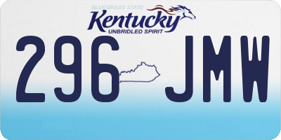 KY license plate 296JMW