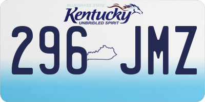 KY license plate 296JMZ