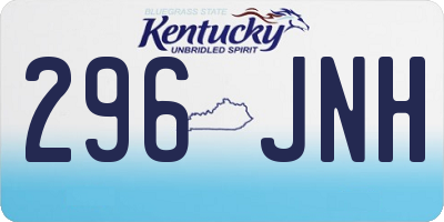 KY license plate 296JNH