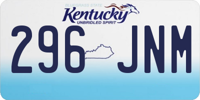KY license plate 296JNM
