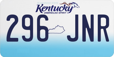 KY license plate 296JNR