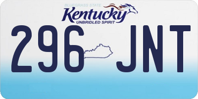 KY license plate 296JNT