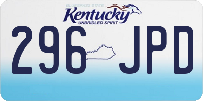 KY license plate 296JPD